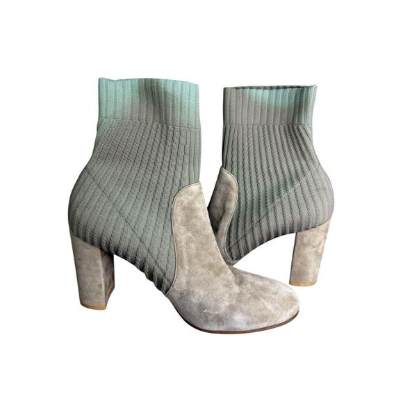 Gianvito Rossi Tie Dye Sock Ankle Boots 39 EU / 9 US Suede Knit Block Heel - Picture 2 of 12